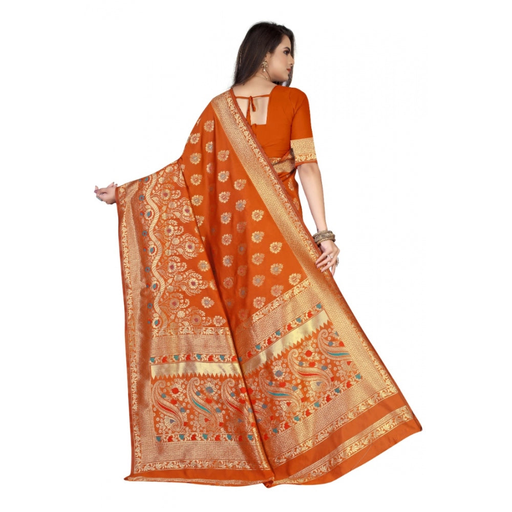 Banarasi Silk Designer Weaving Saree With Unstitched Blouse