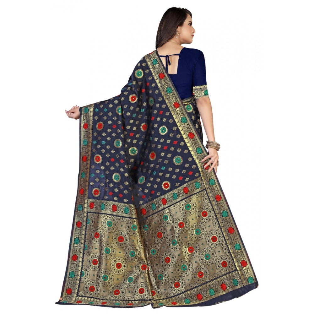 Banarasi Silk Designer Weaving Saree With Unstitched Blouse