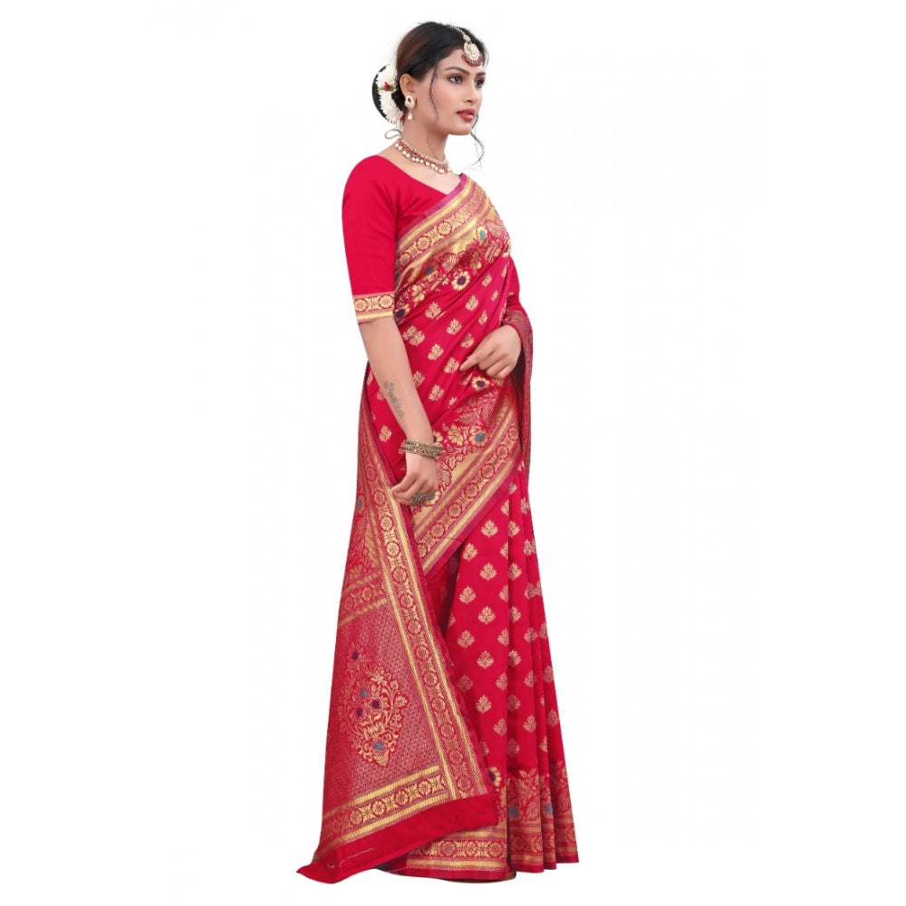 Banarasi Silk Designer Weaving Saree With Unstitched Blouse