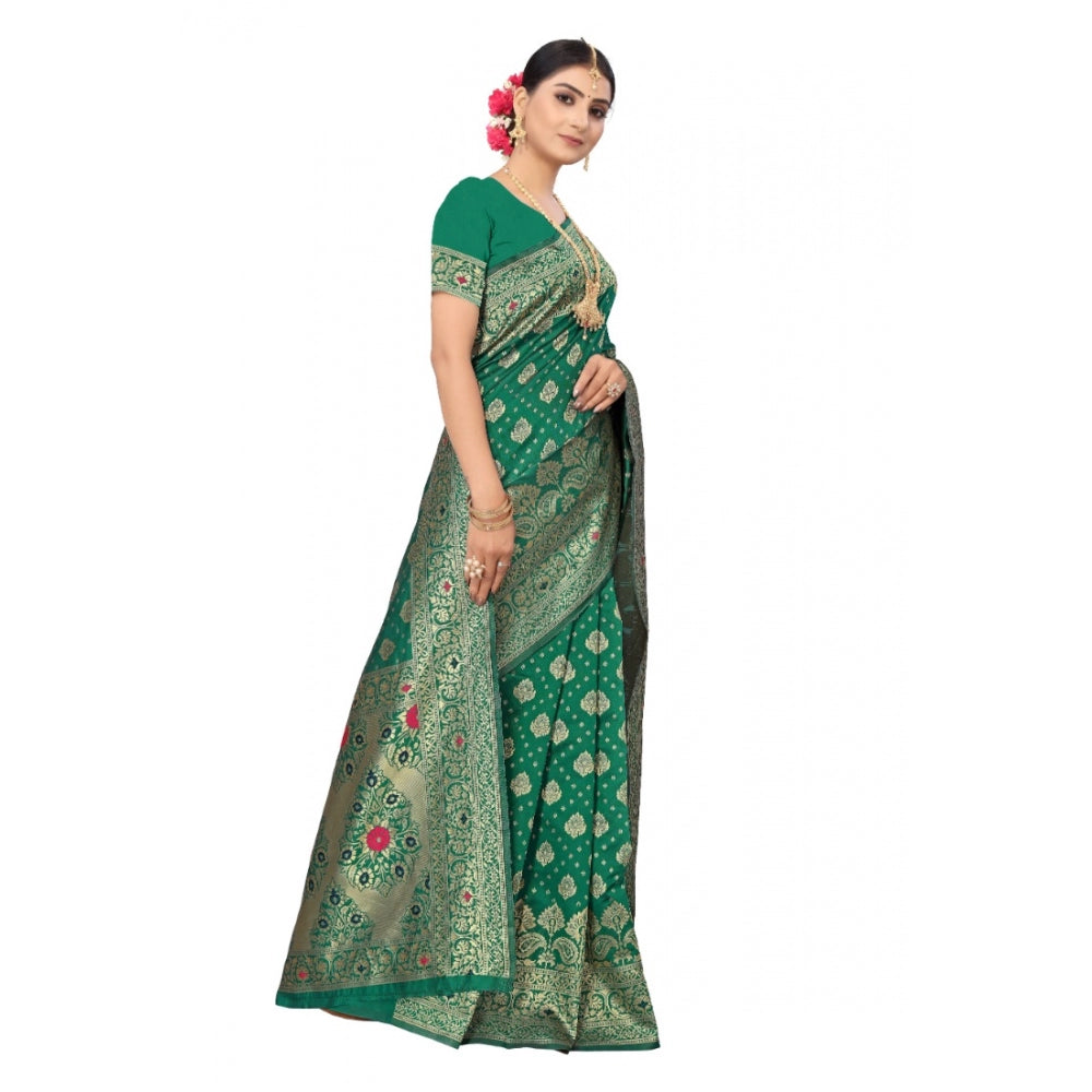 Banarasi Silk Designer Weaving Saree With Unstitched Blouse