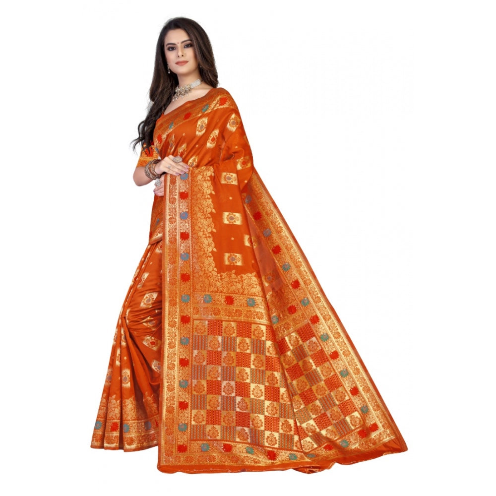 Banarasi Silk Designer Weaving Saree With Unstitched Blouse