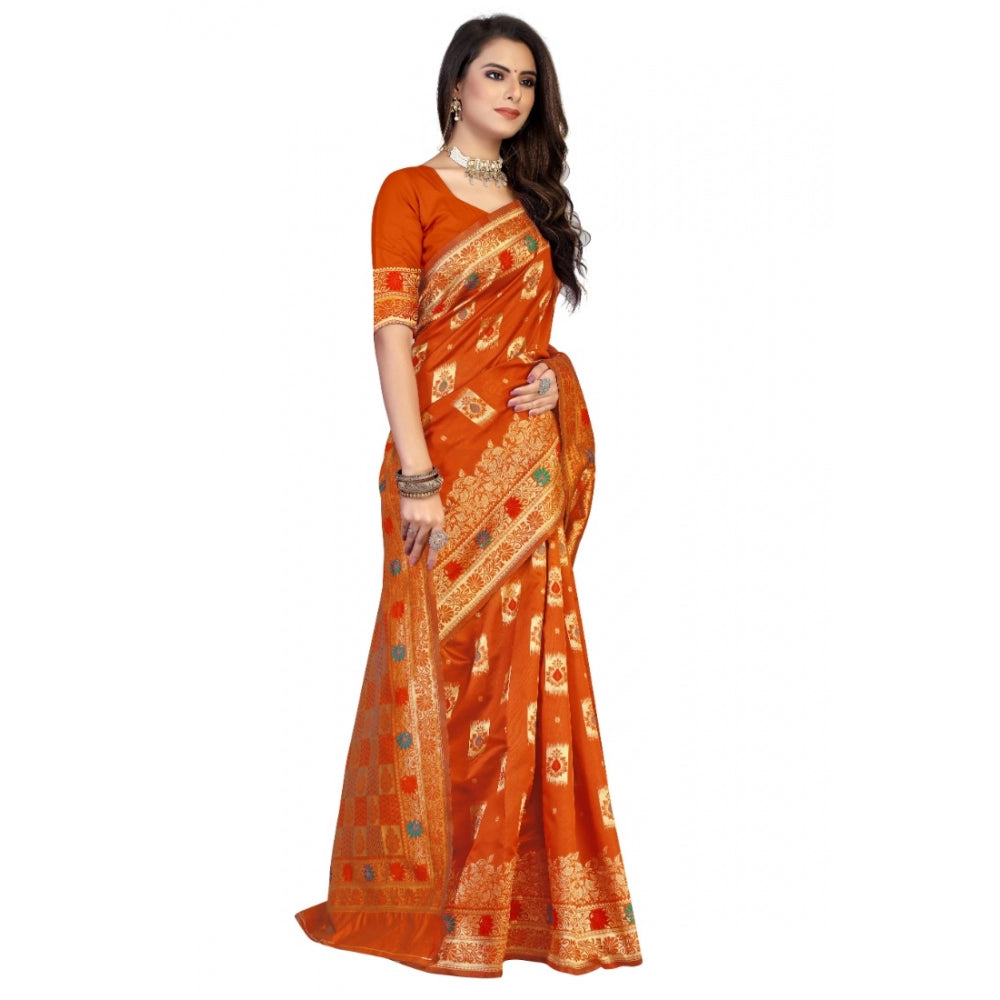 Banarasi Silk Designer Weaving Saree With Unstitched Blouse