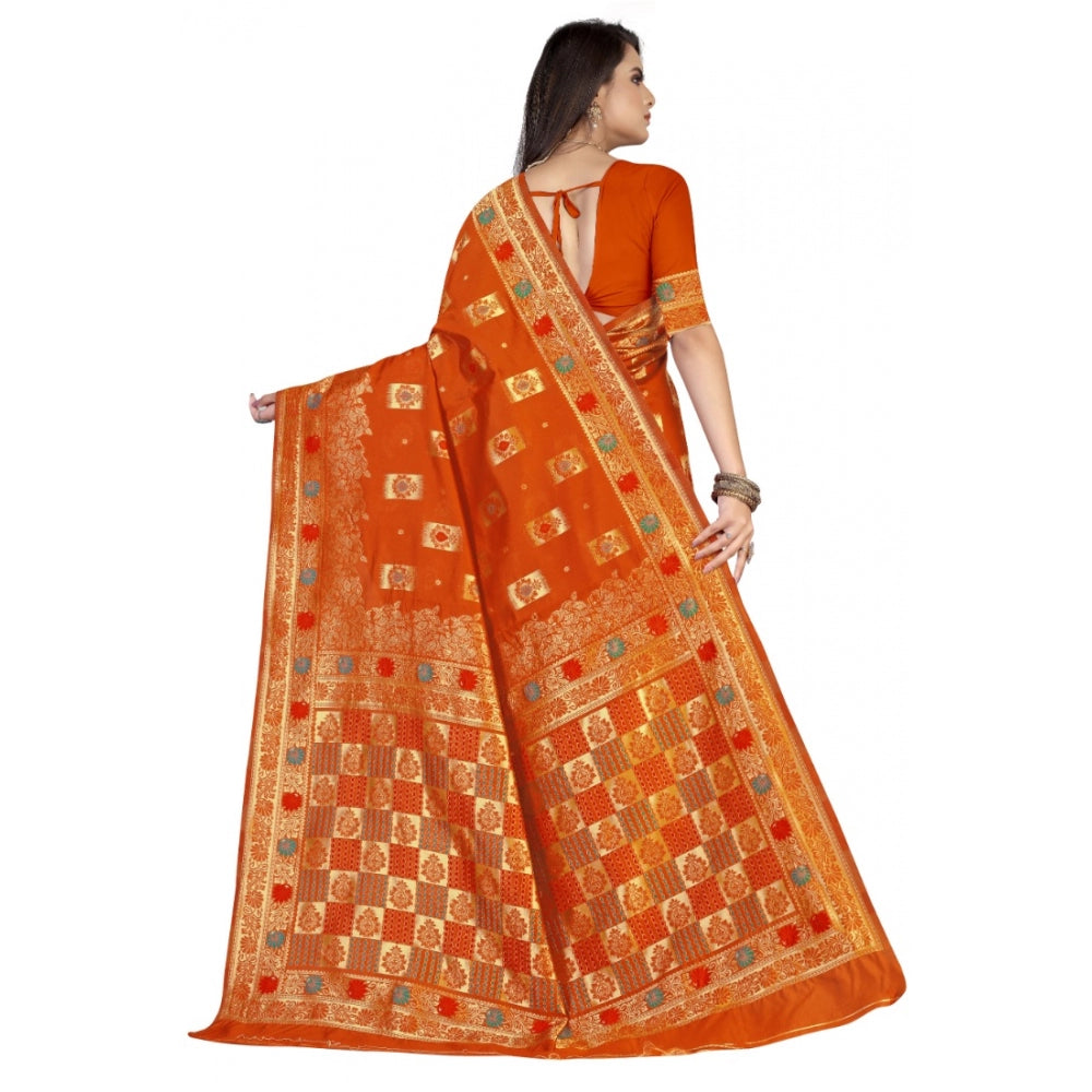 Banarasi Silk Designer Weaving Saree With Unstitched Blouse