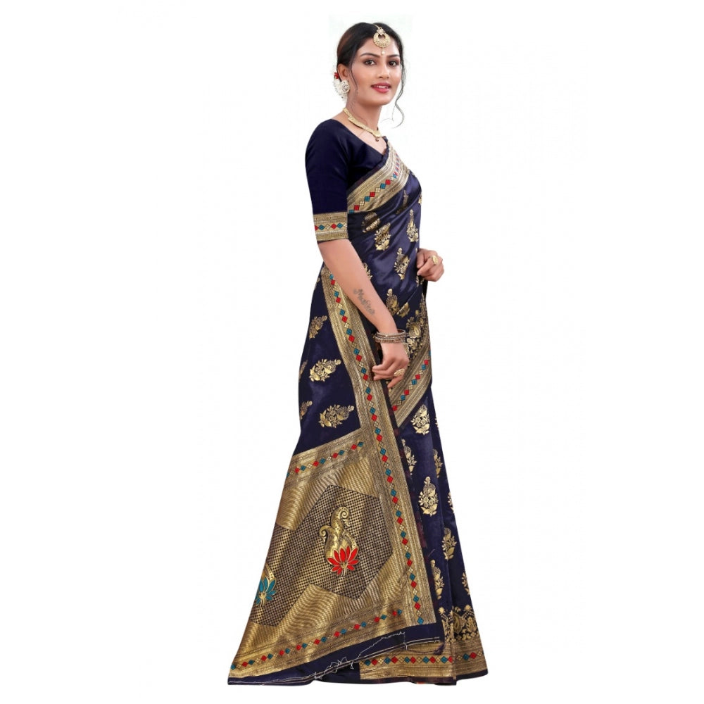 Banarasi Silk Designer Weaving Saree With Unstitched Blouse