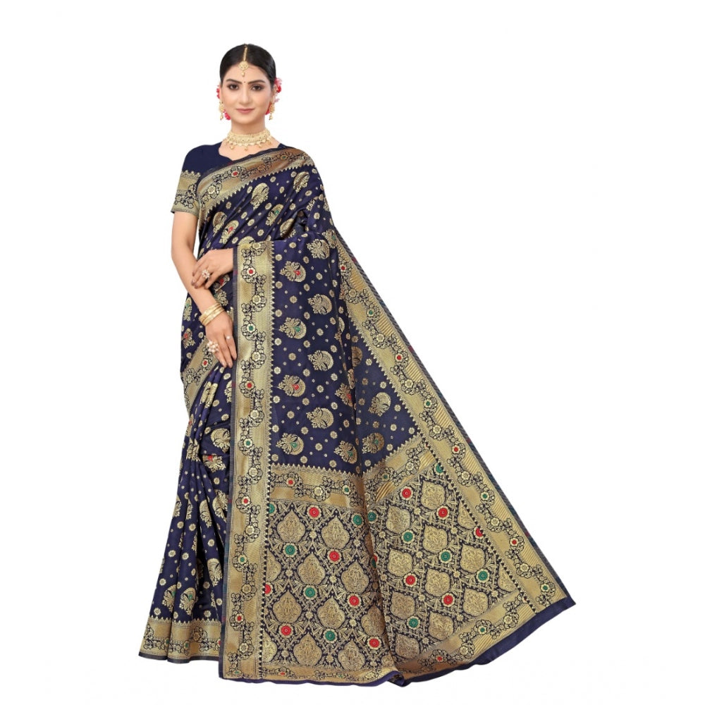 Banarasi Silk Designer Weaving Saree With Unstitched Blouse