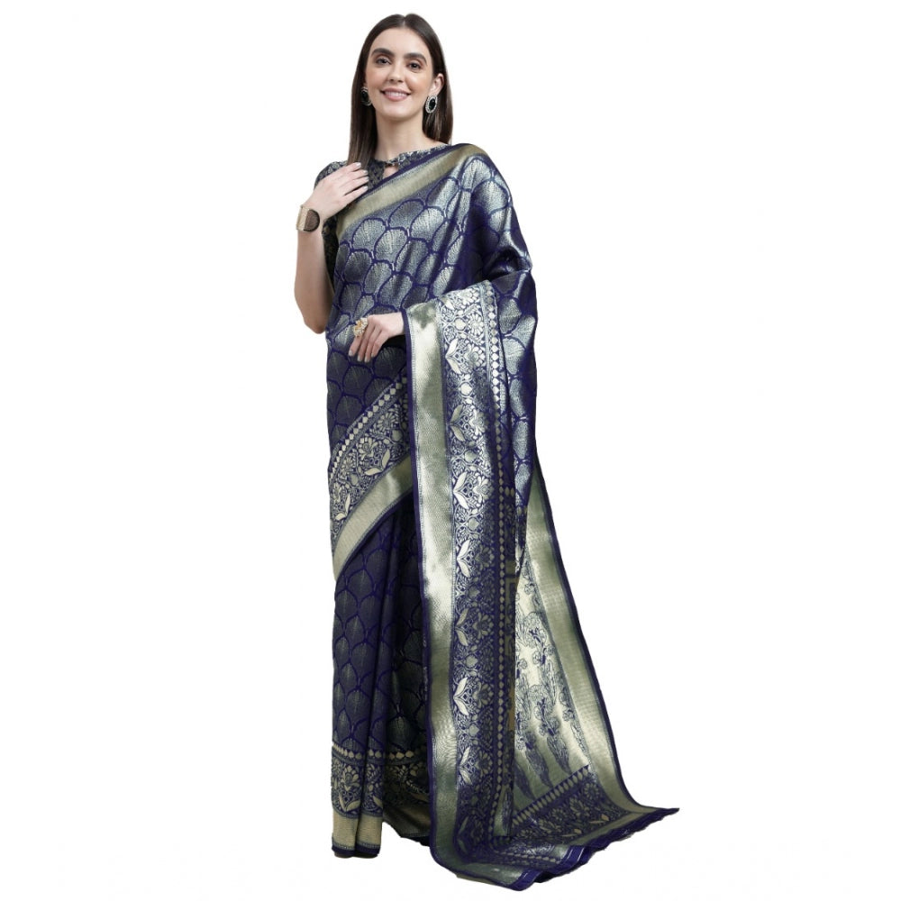 Banarasi Silk Designer Weaving Saree With Unstitched Blouse