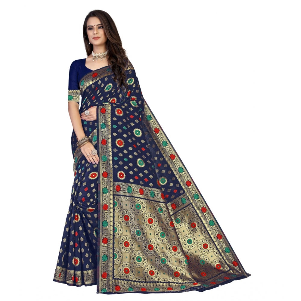 Banarasi Silk Designer Weaving Saree With Unstitched Blouse