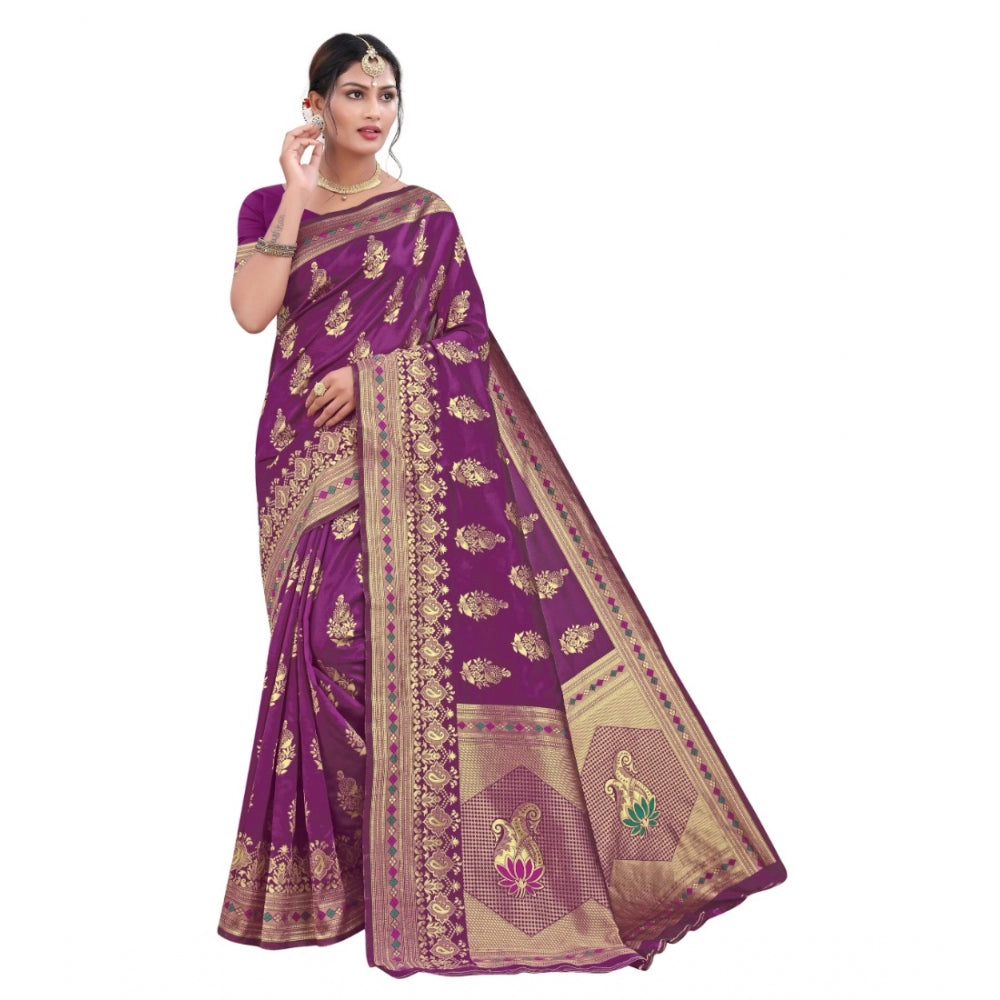 Banarasi Silk Designer Weaving Saree With Unstitched Blouse