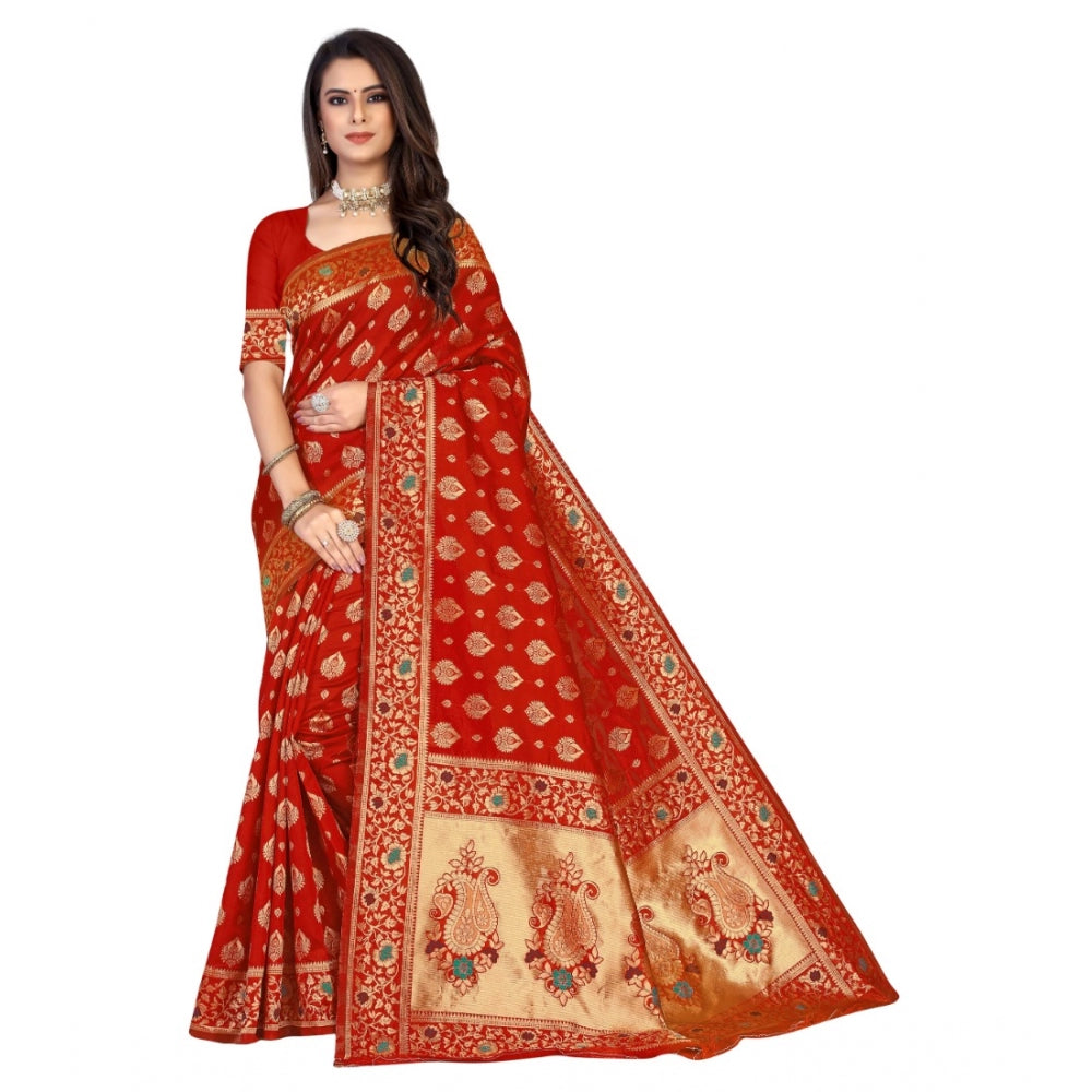 Banarasi Silk Designer Weaving Saree With Unstitched Blouse