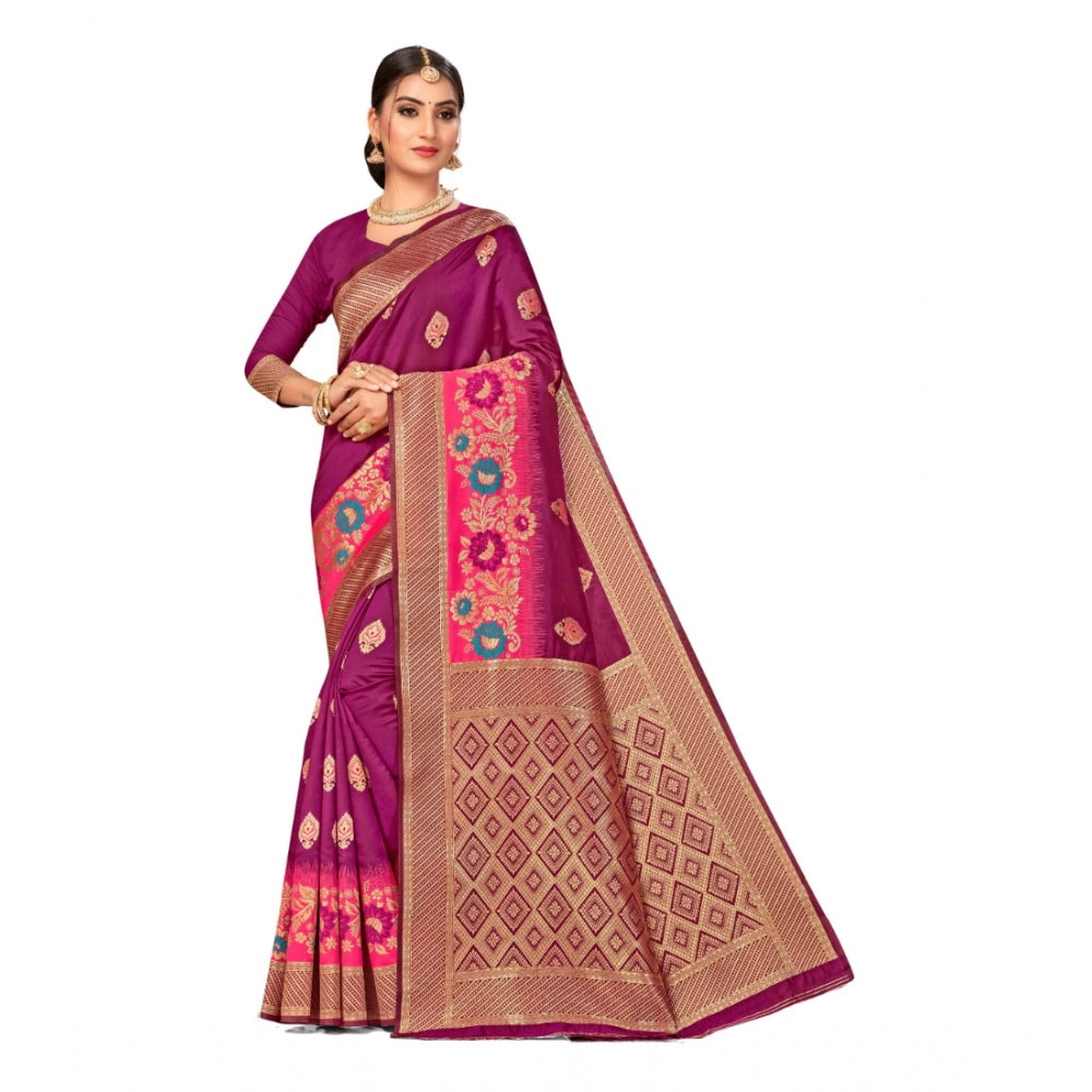 Banarasi Silk Designer Weaving Saree With Unstitched Blouse