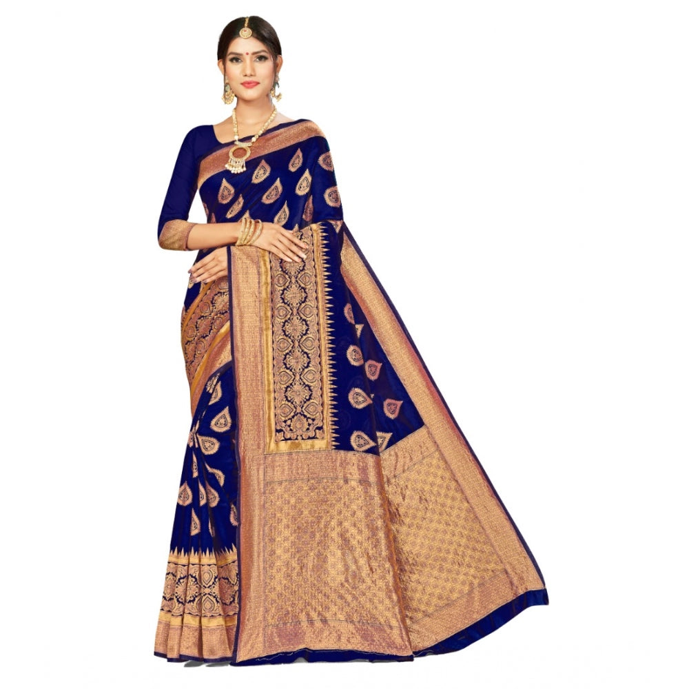 Banarasi Silk Designer Weaving Saree With Unstitched Blouse