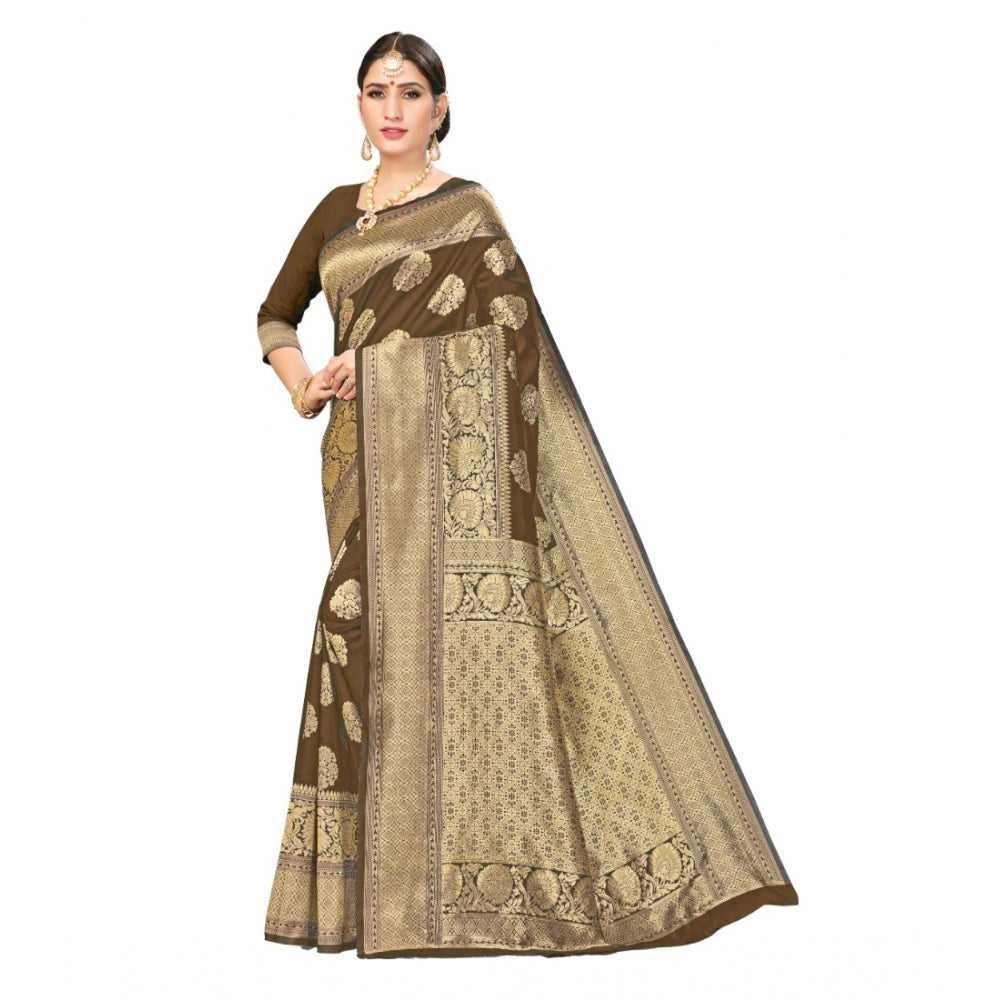 Banarasi Silk Designer Weaving Saree With Unstitched Blouse