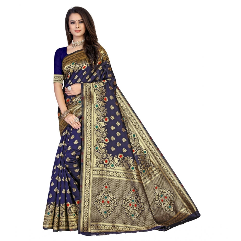 Banarasi Silk Designer Weaving Saree With Unstitched Blouse