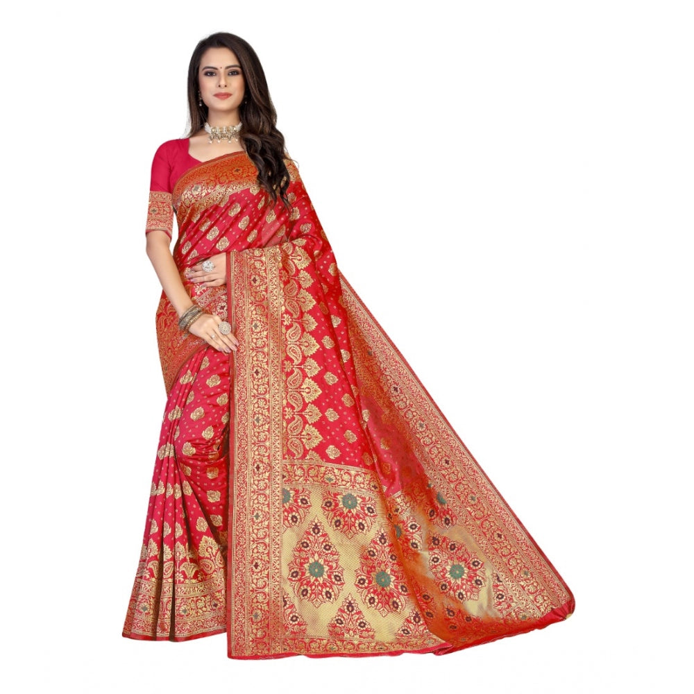 Banarasi Silk Designer Weaving Saree With Unstitched Blouse