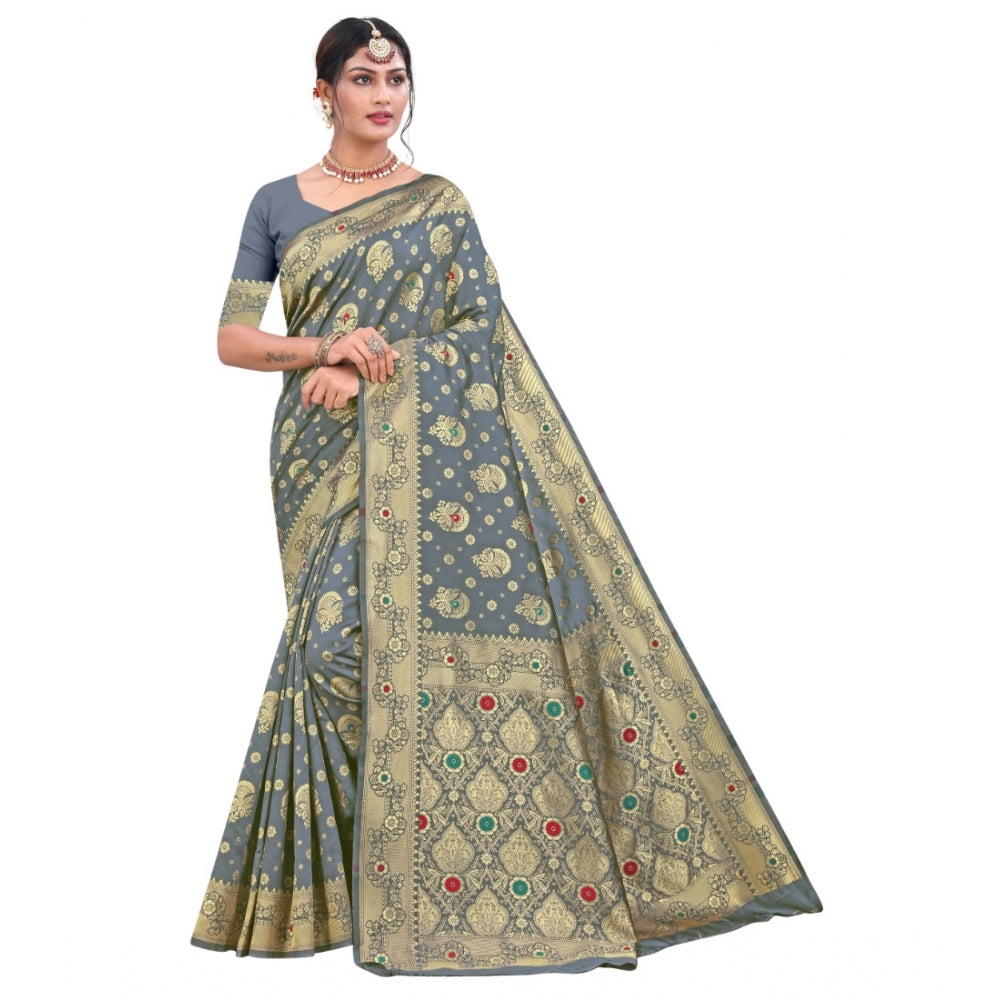 Banarasi Silk Designer Weaving Saree With Unstitched Blouse