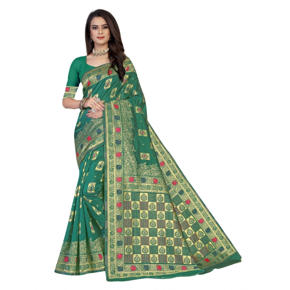 Banarasi Silk Designer Weaving Saree With Unstitched Blouse