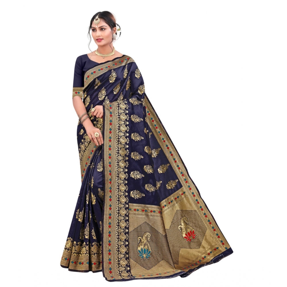 Banarasi Silk Designer Weaving Saree With Unstitched Blouse