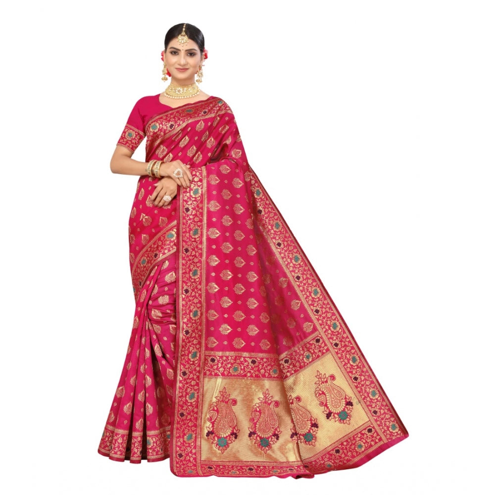 Banarasi Silk Designer Weaving Saree With Unstitched Blouse