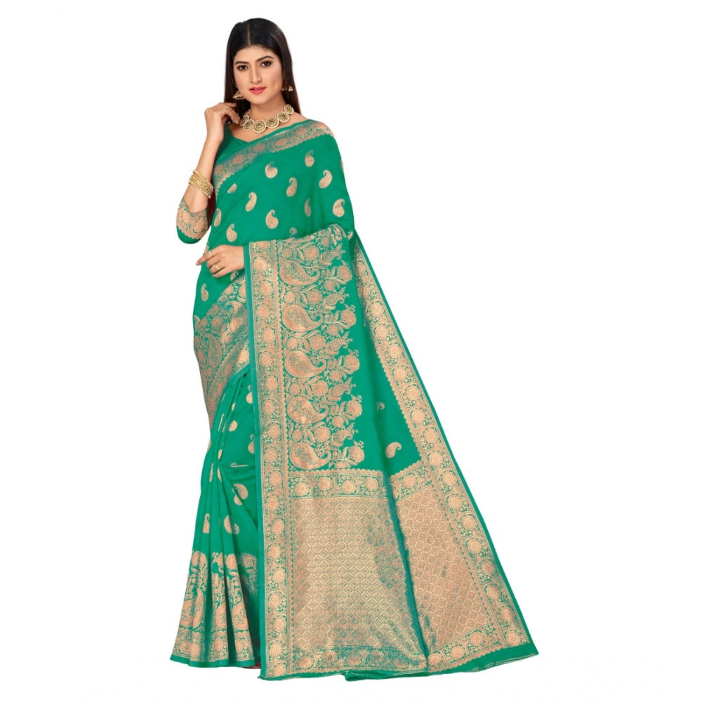 Banarasi Silk Designer Weaving Saree With Unstitched Blouse