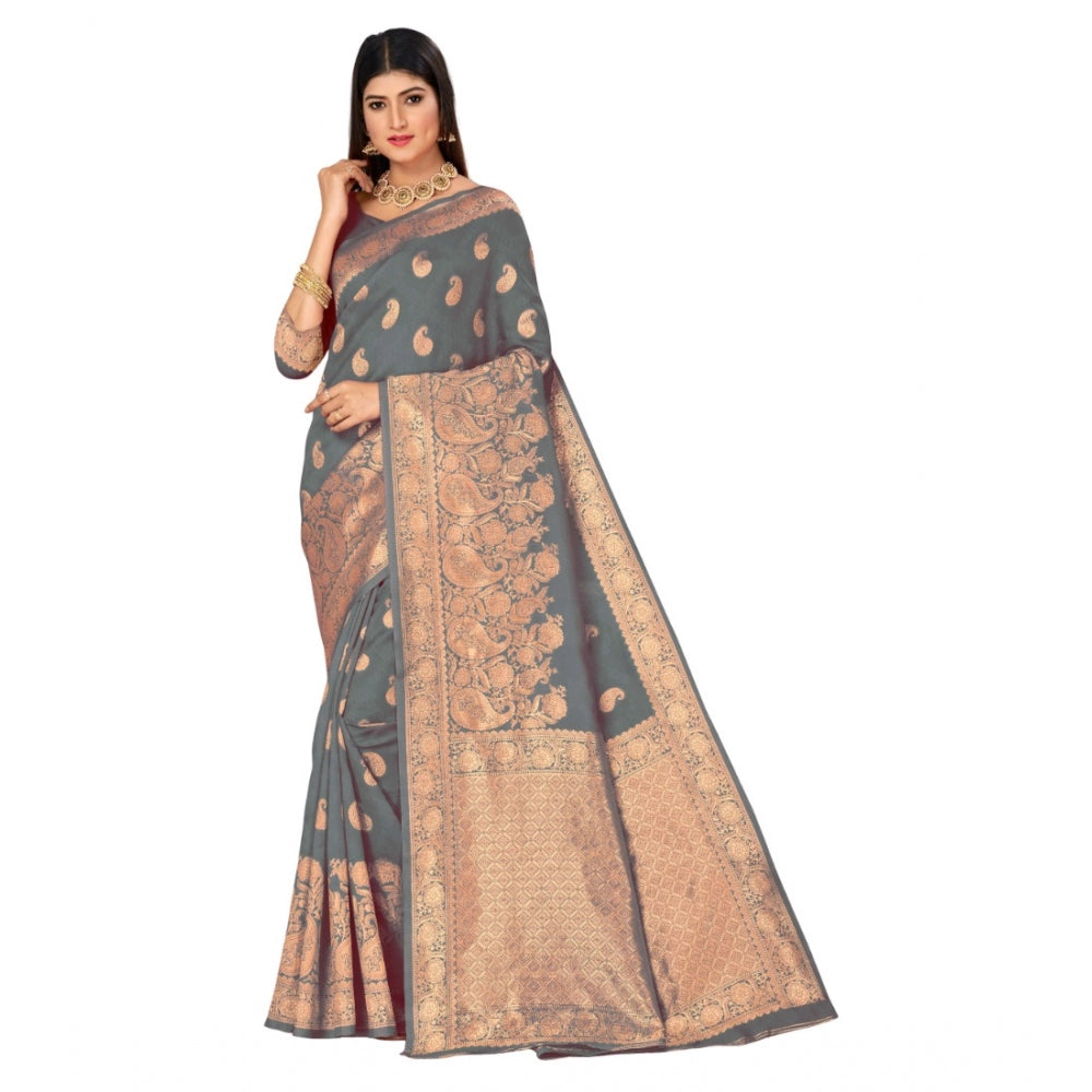 Banarasi Silk Designer Weaving Saree With Unstitched Blouse