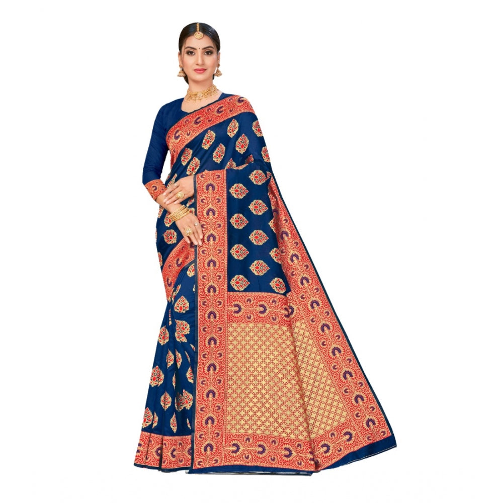 Banarasi Silk Designer Weaving Saree With Unstitched Blouse