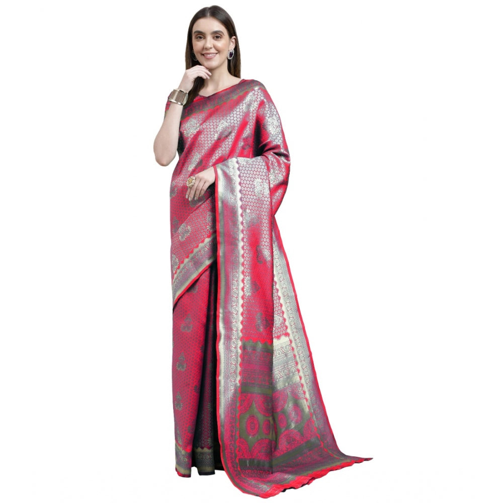 Banarasi Silk Designer Weaving Saree With Unstitched Blouse