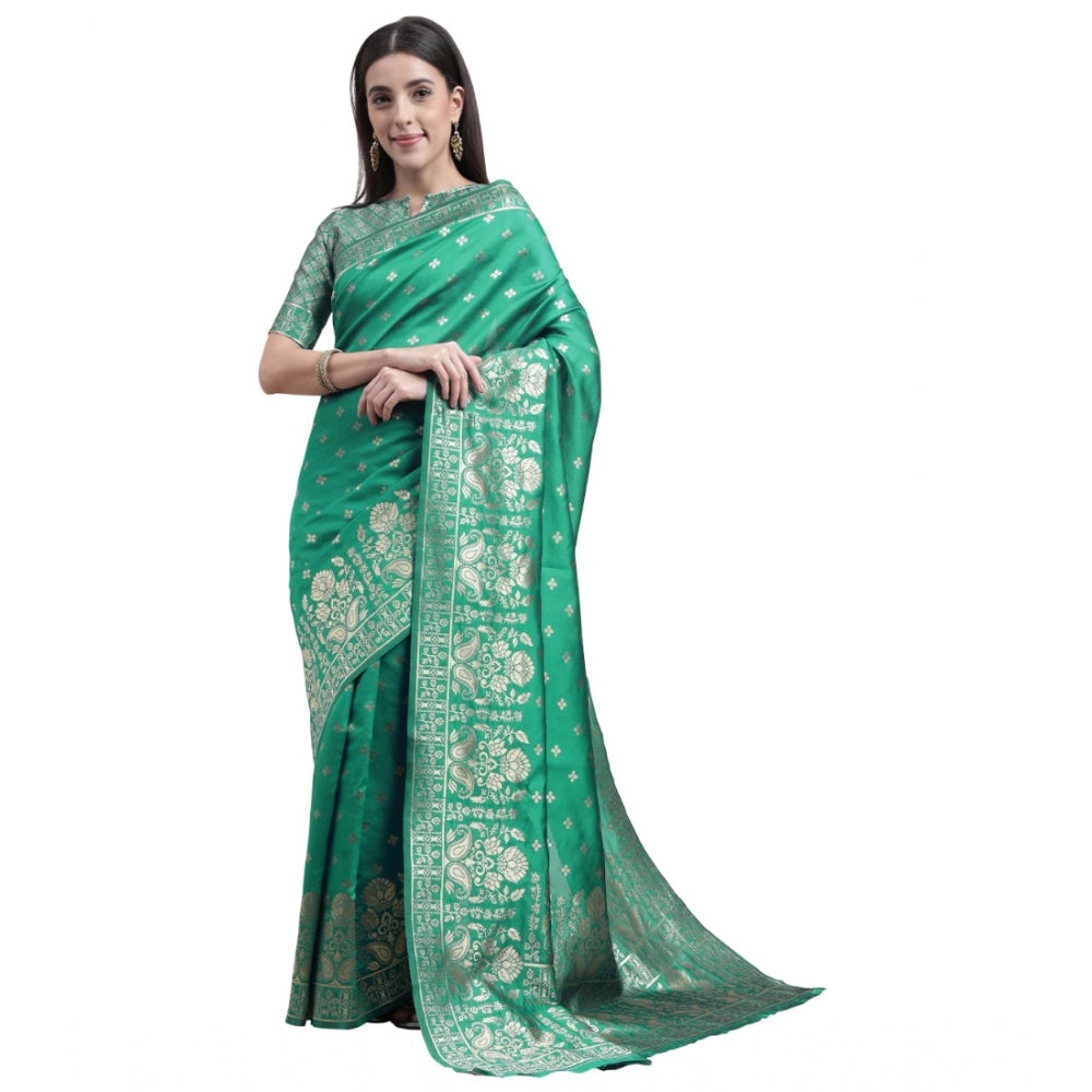 Banarasi Silk Designer Weaving Saree With Unstitched Blouse