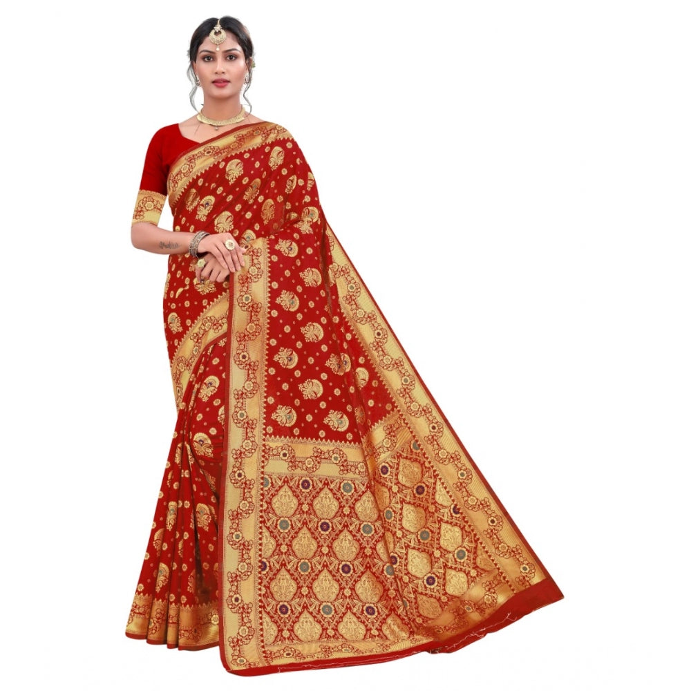 Banarasi Silk Designer Weaving Saree With Unstitched Blouse