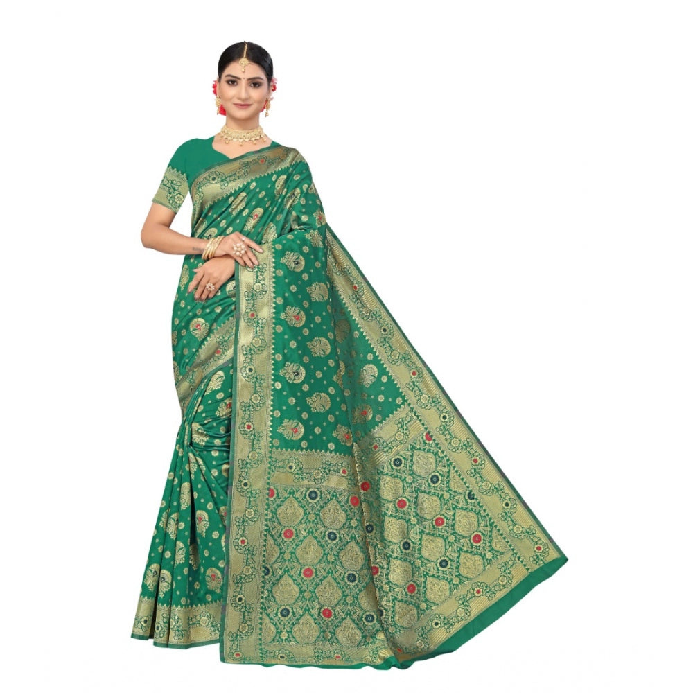 Banarasi Silk Designer Weaving Saree With Unstitched Blouse