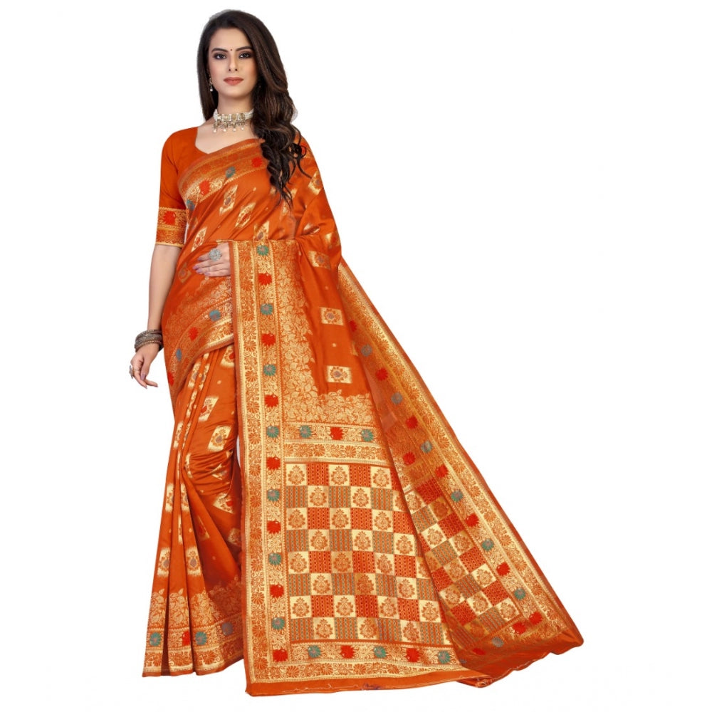 Banarasi Silk Designer Weaving Saree With Unstitched Blouse