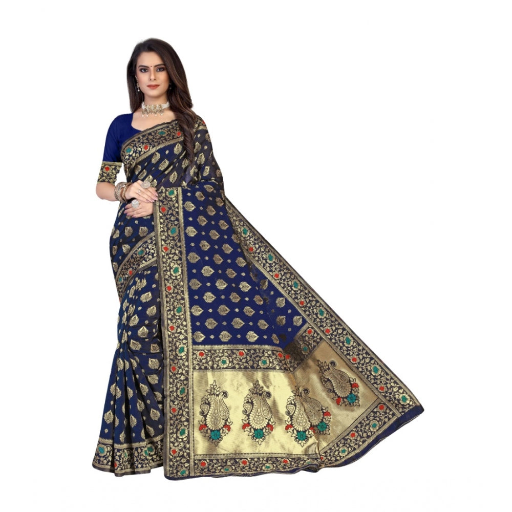 Banarasi Silk Designer Weaving Saree With Unstitched Blouse