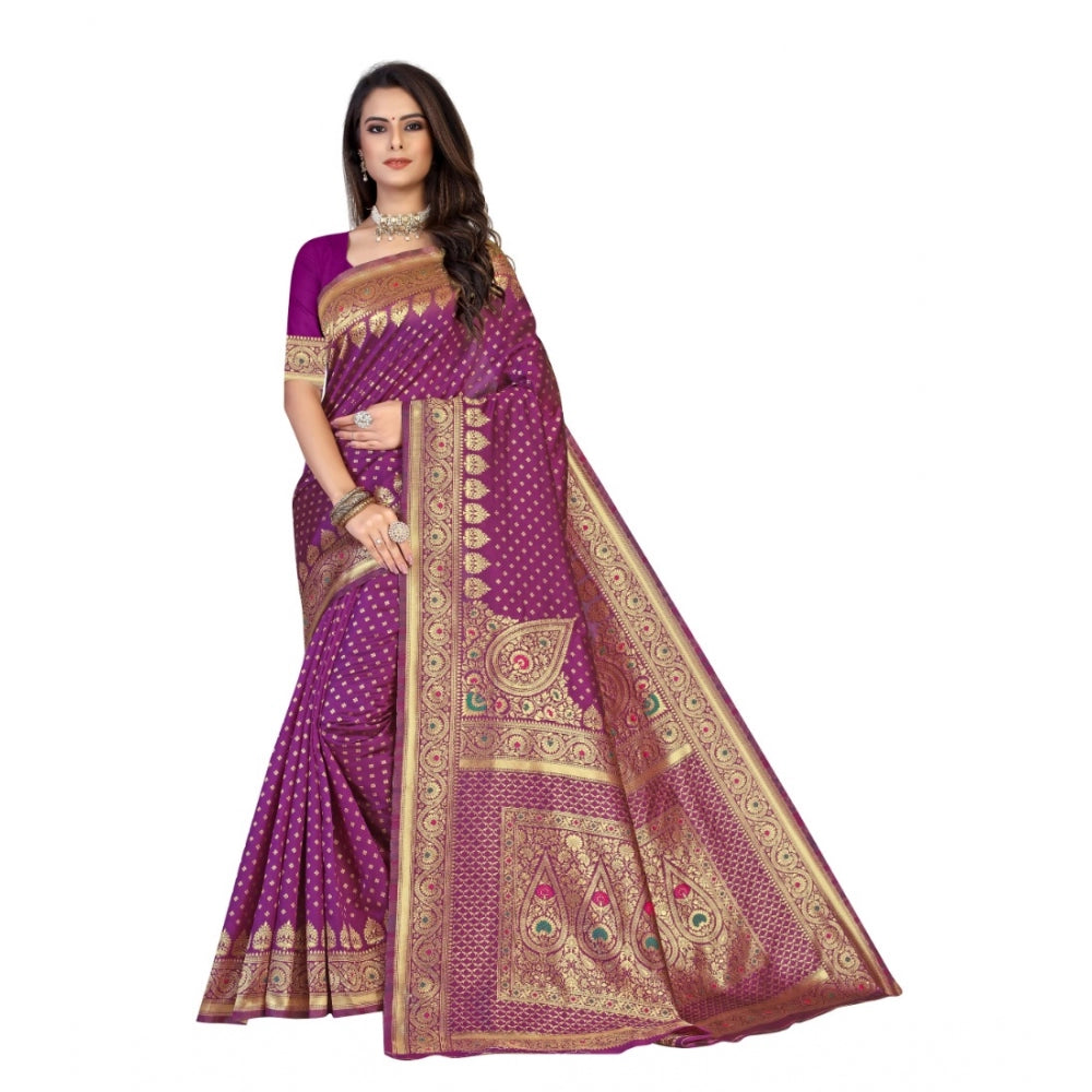 Banarasi Silk Designer Weaving Saree With Unstitched Blouse