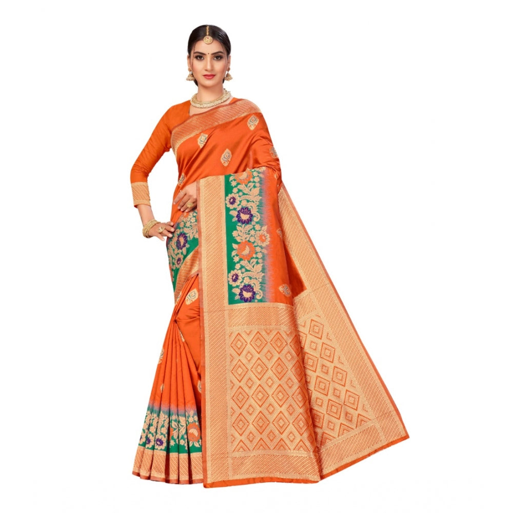 Banarasi Silk Designer Weaving Saree With Unstitched Blouse