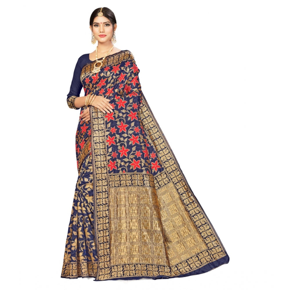 Banarasi Silk Designer Weaving Saree With Unstitched Blouse