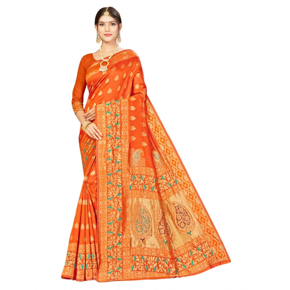 Banarasi Silk Designer Weaving Saree With Unstitched Blouse