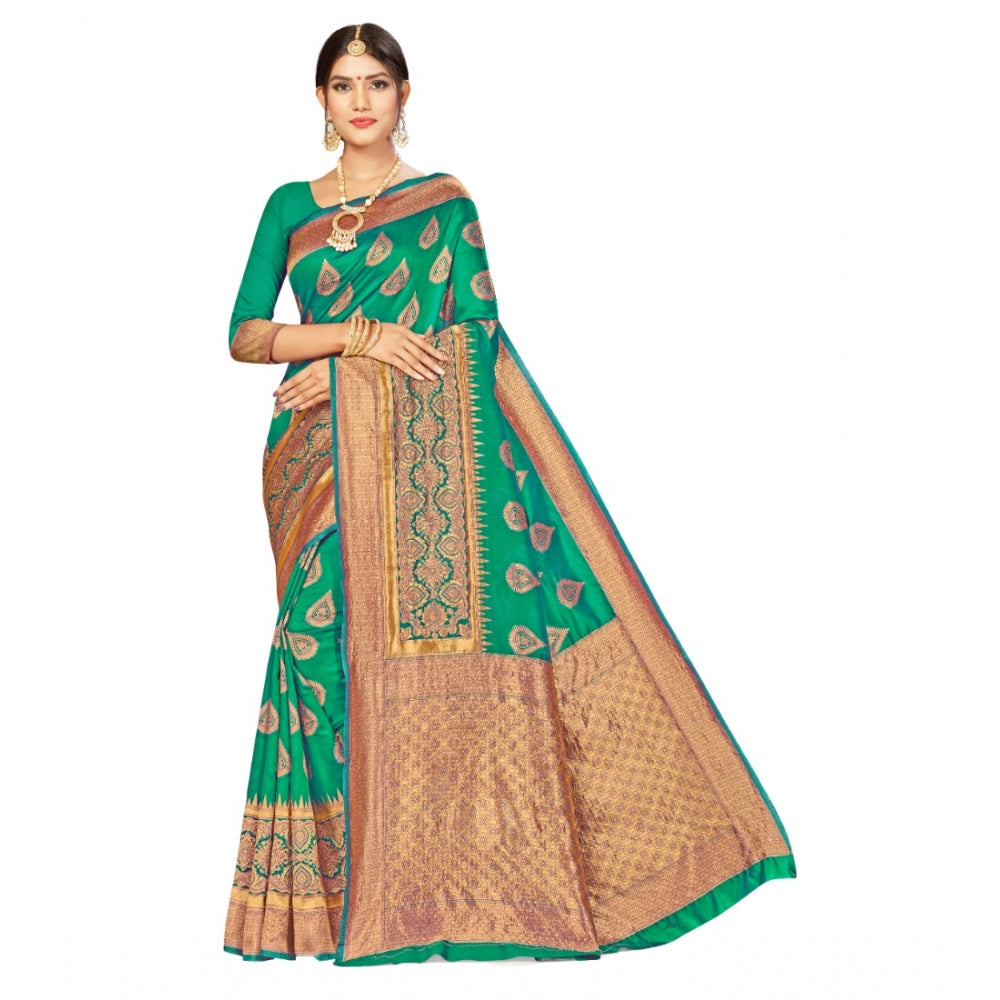 Banarasi Silk Designer Weaving Saree With Unstitched Blouse