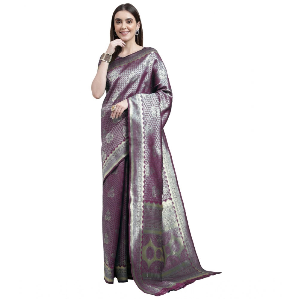 Banarasi Silk Designer Weaving Saree With Unstitched Blouse