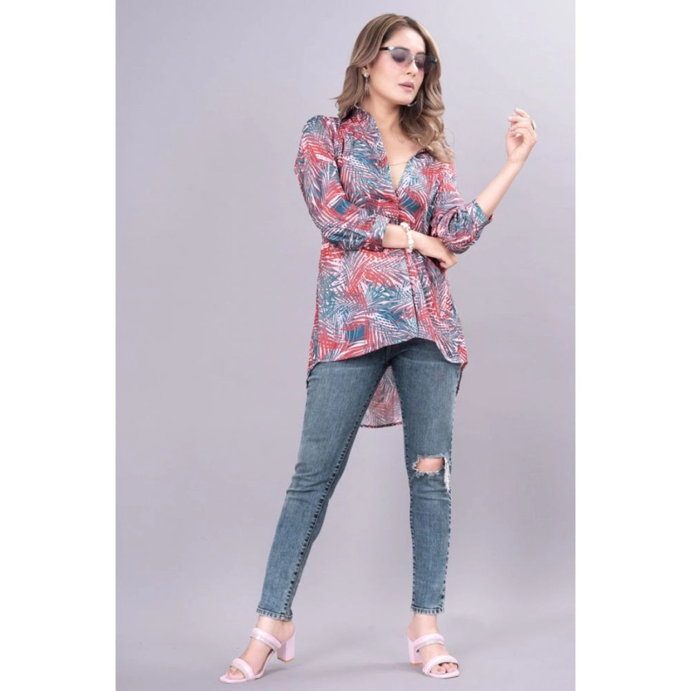 Casual 3-4th Sleeve Printed Crepe Tunic