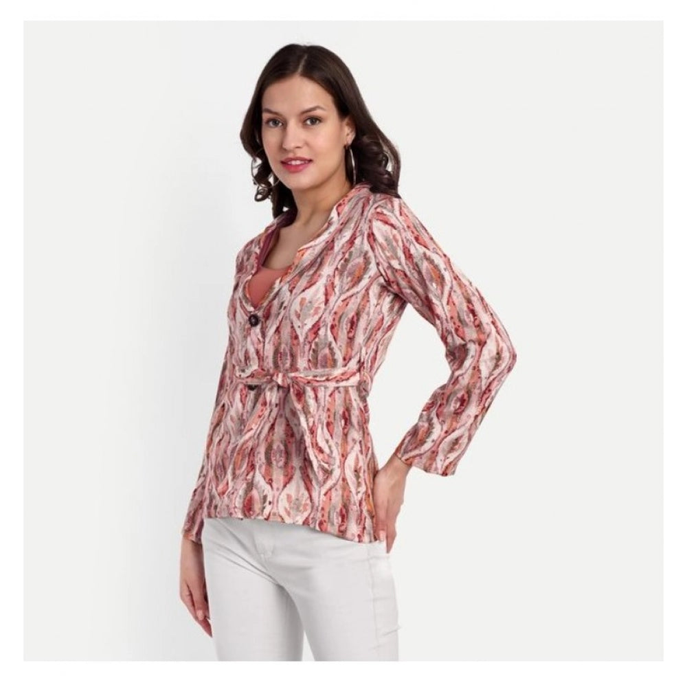 Casual Full Sleeve Floral Printed Muslin Top