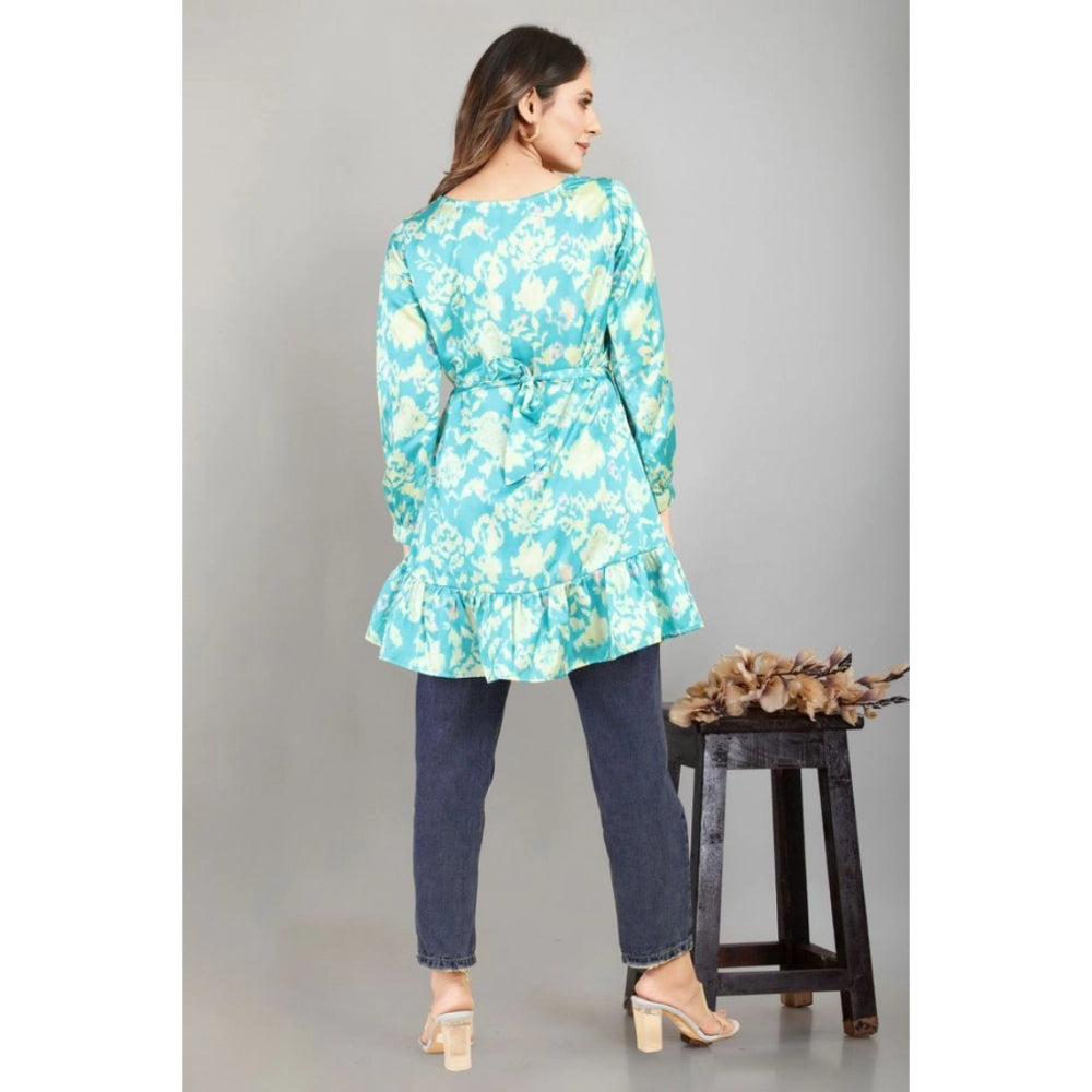 Casual Full Sleeve Printed Satin Top