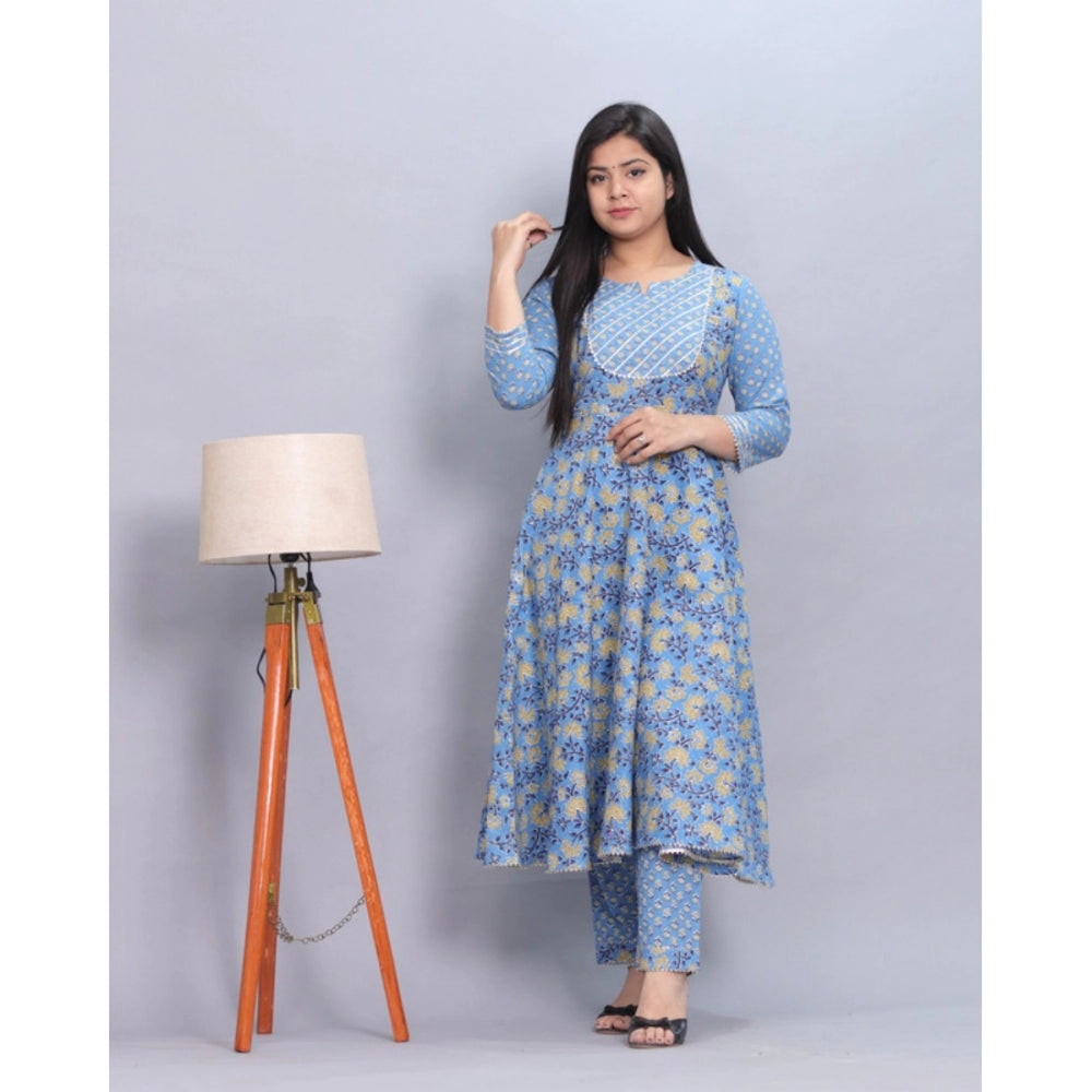 Casual Cotton 3-4th Sleeve Kurti Palazzo Set