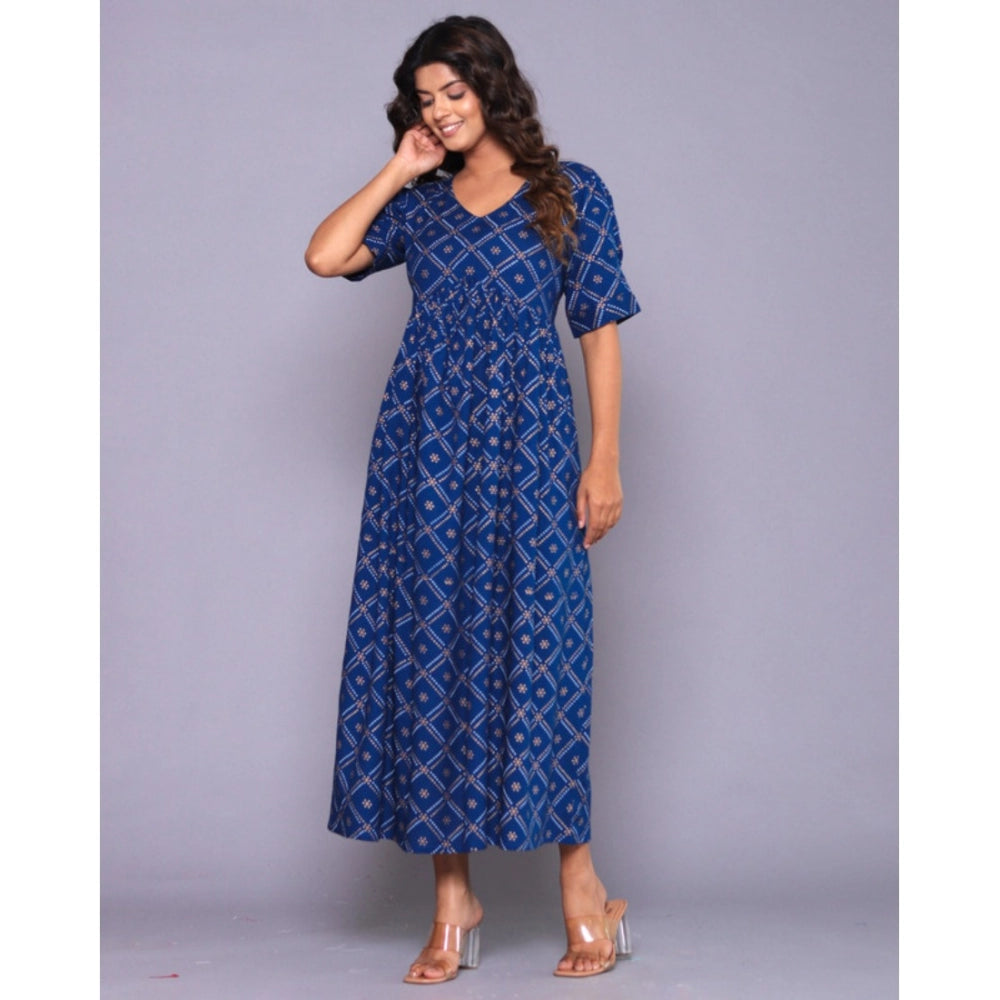 Casual Viscose Rayon Half Sleeve Alia Cut Gown