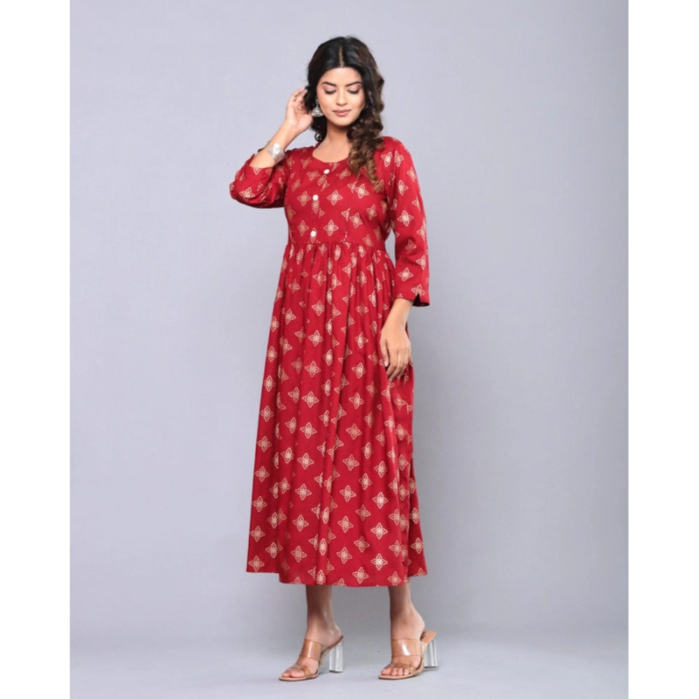 Casual Viscose Rayon 3-4th Sleeve Maternity Kurti