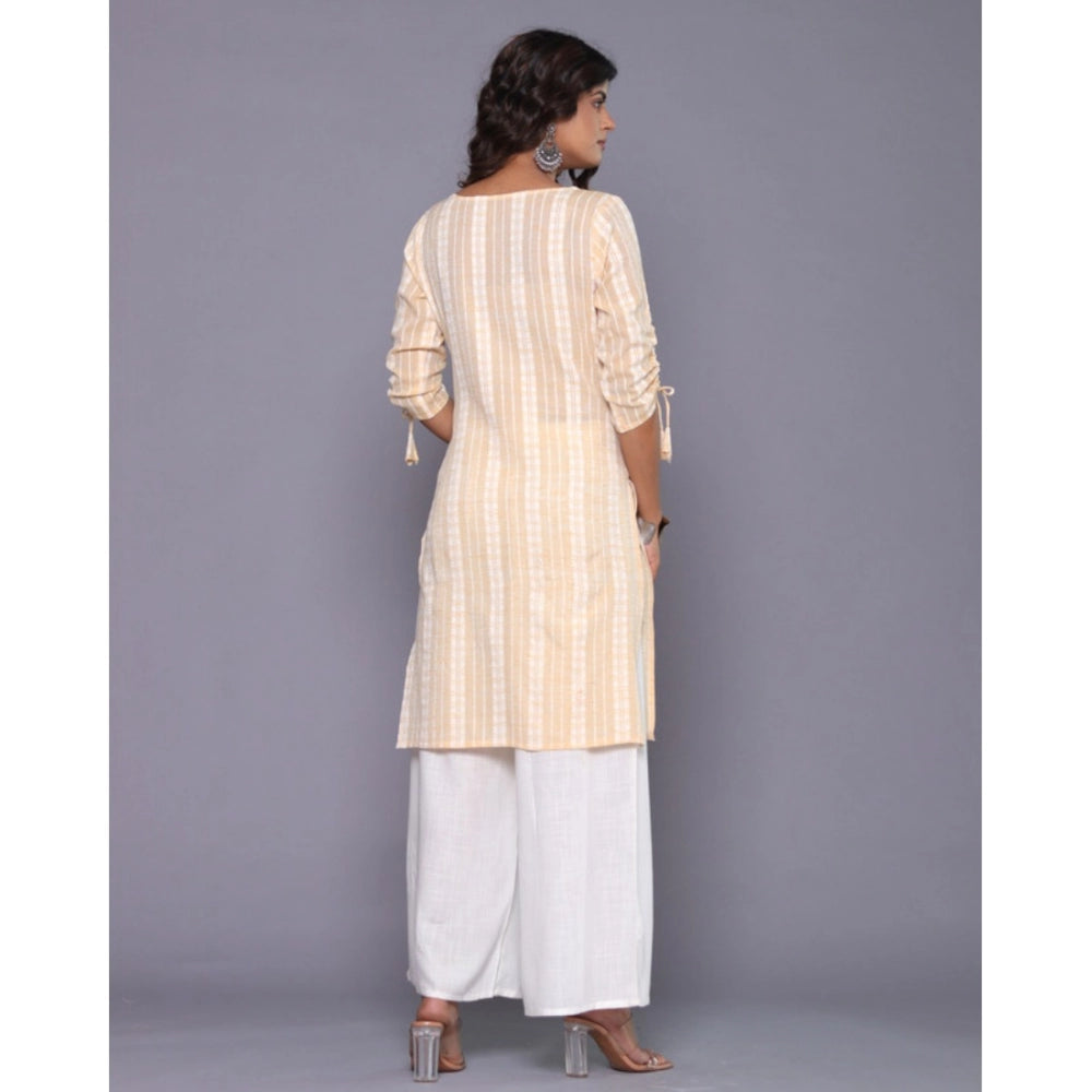 Casual Cotton Blend 3-4th Sleeve Straight Kurti