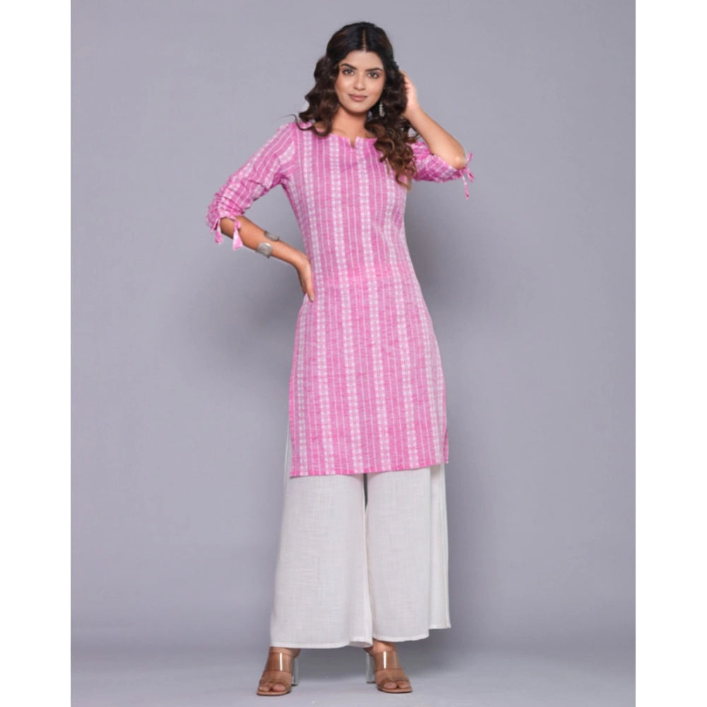 Casual Cotton Blend 3-4th Sleeve Straight Kurti