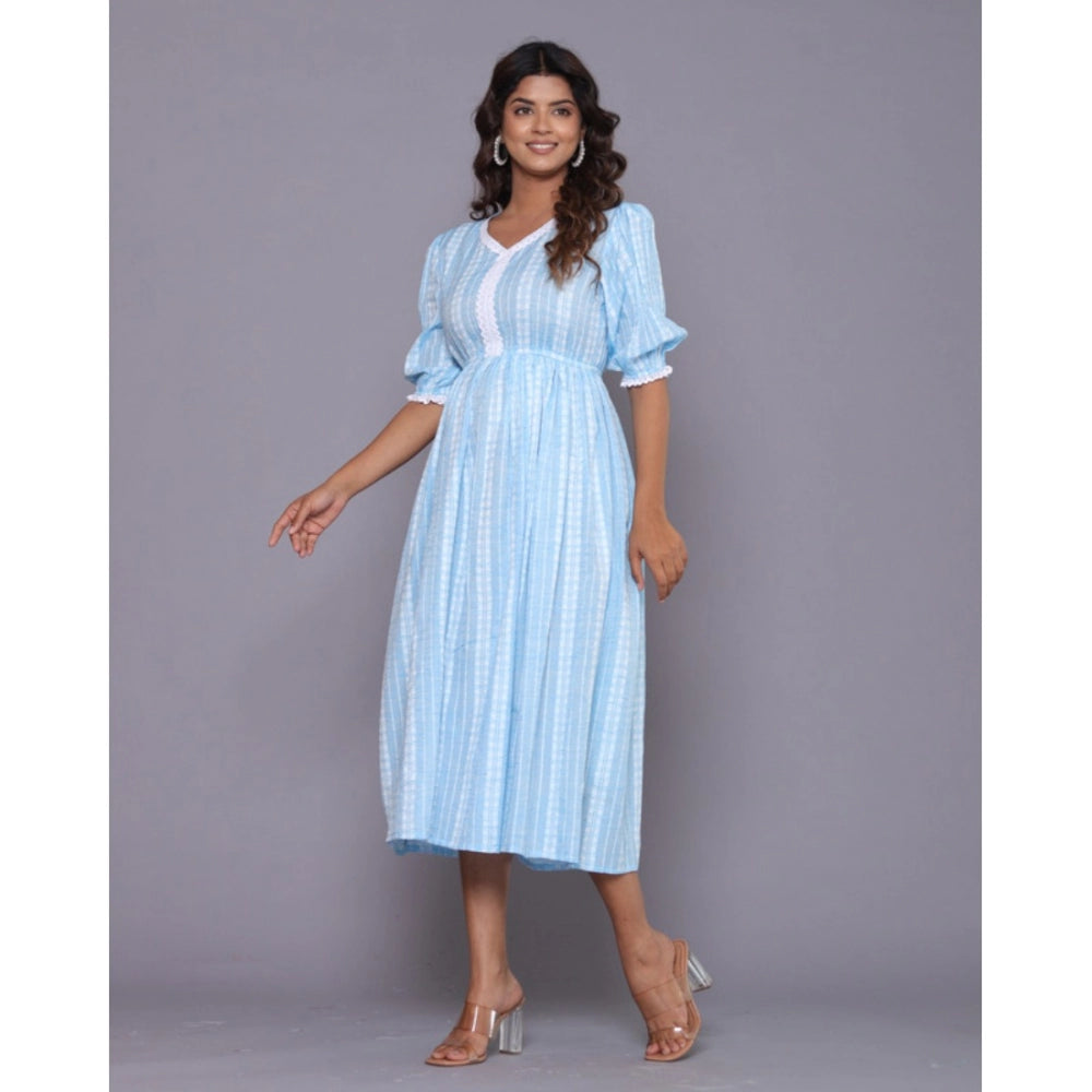 Casual Cotton Blend Short Sleeve Gown