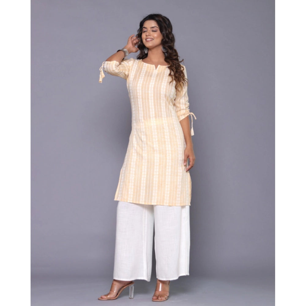 Casual Cotton Blend 3-4th Sleeve Straight Kurti