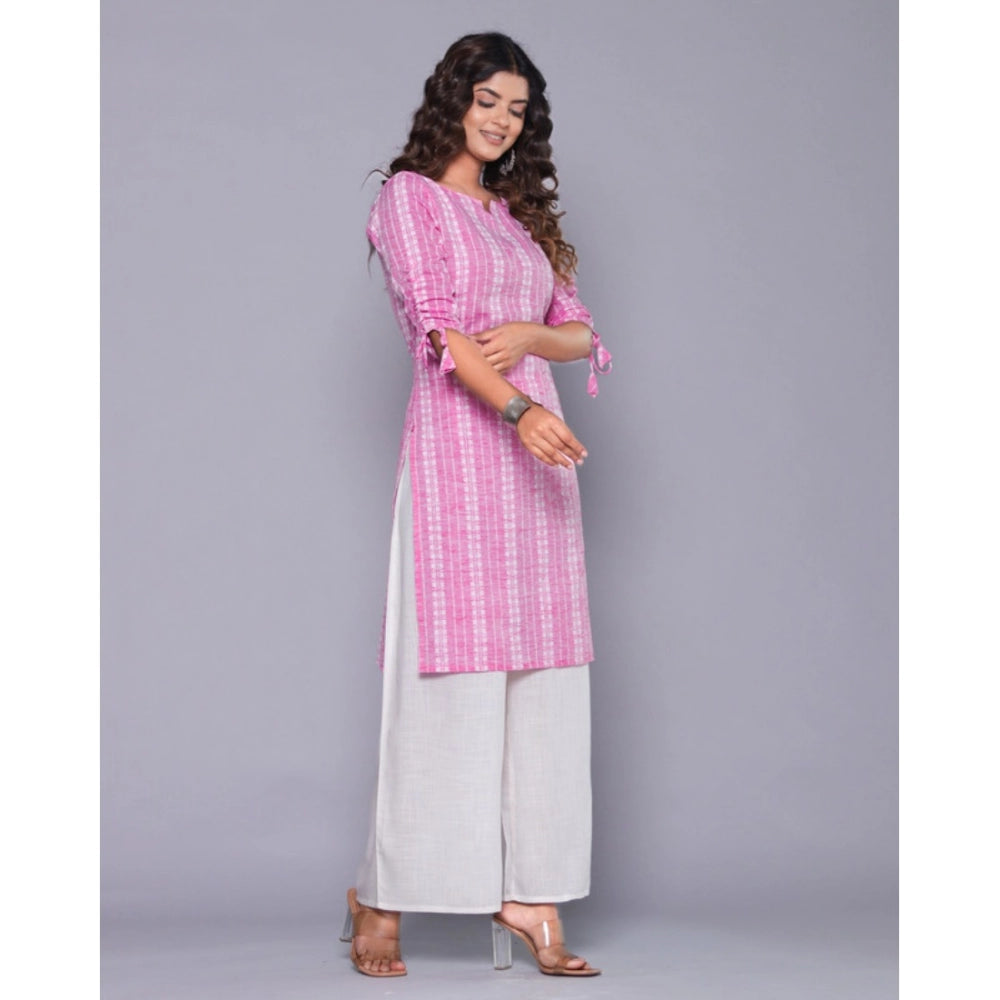 Casual Cotton Blend 3-4th Sleeve Straight Kurti