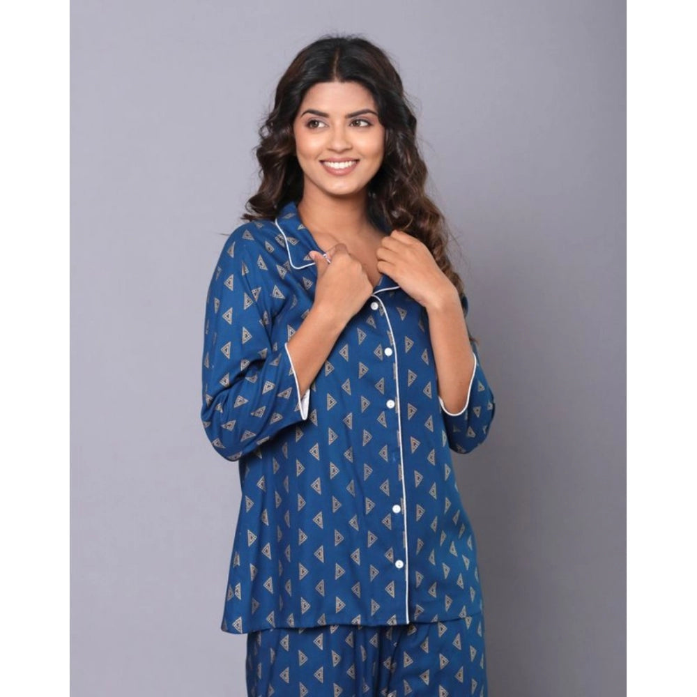 Casual Rayon 3-4th Sleeve Night Suit Set