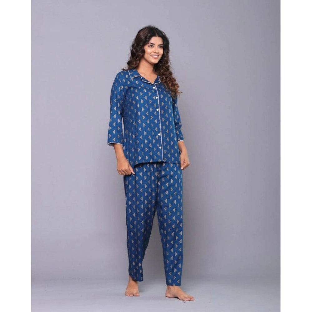 Casual Rayon 3-4th Sleeve Night Suit Set